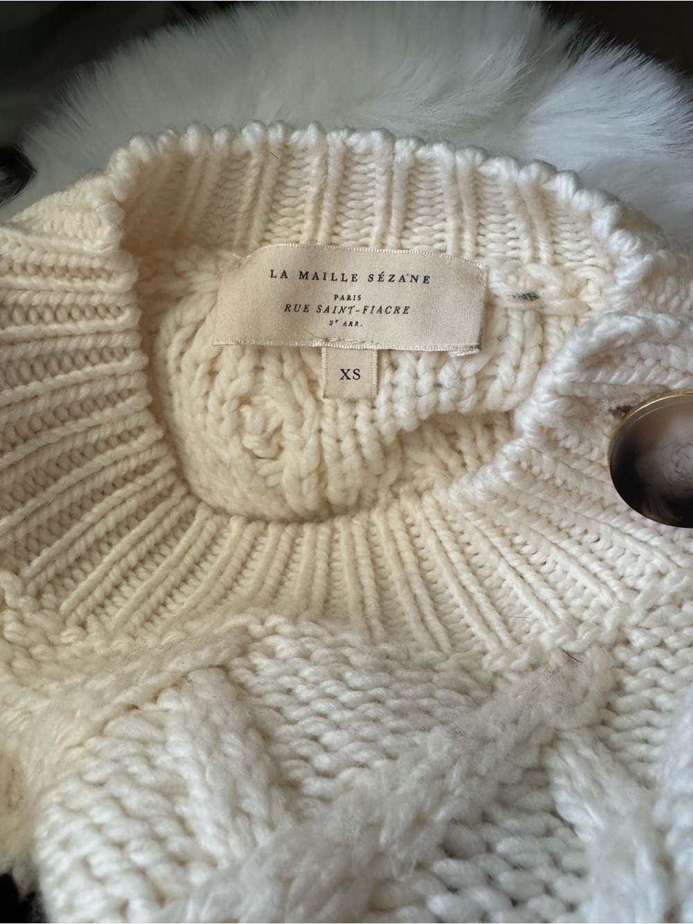 Sezane James Jumper in Ecru/Navy - Picture 6 of 10